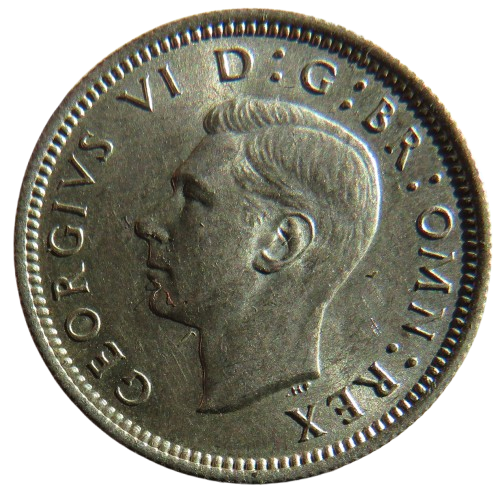 1943 King George VI Silver Sixpence Coin In High Grade - Great Britain