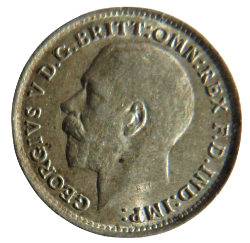 1916 King George V Silver Threepence Coin - Great Britain
