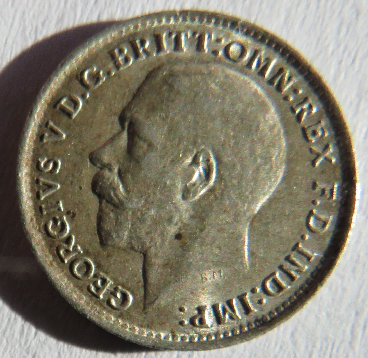 1916 King George V Silver Threepence Coin - Great Britain