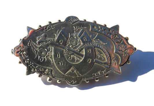 Antique Victorian Sterling Silver Horseshoe Brooch Hallmarked Birmingham 1894
