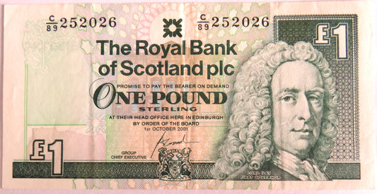 2001 The Royal Bank of Scotland £1 Banknote