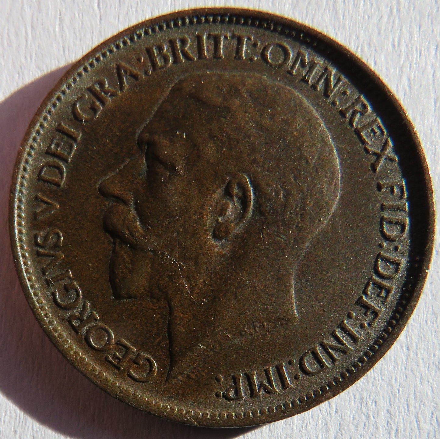 1923 King George V Halfpenny Coin - Great Britain