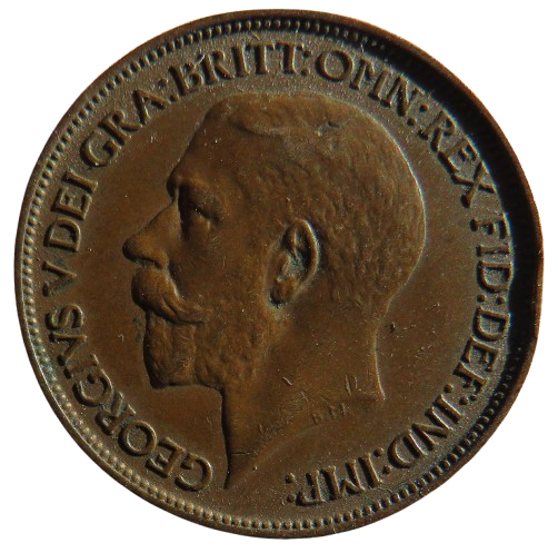 1923 King George V Halfpenny Coin - Great Britain