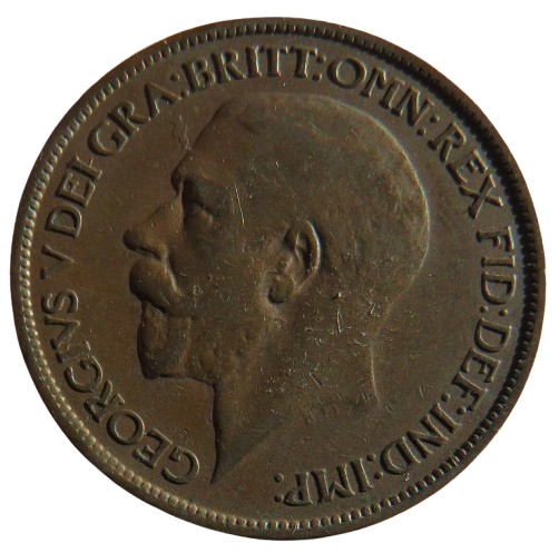 1922 King George V Halfpenny Coin - Great Britain