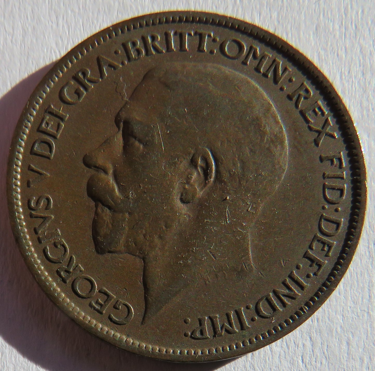 1922 King George V Halfpenny Coin - Great Britain