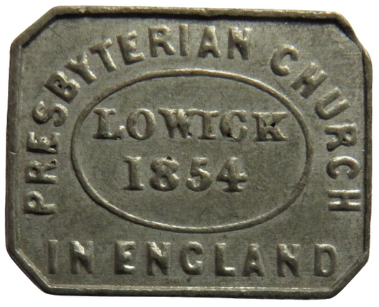 1854 Lowick Presbyterian Church In England Communion Token