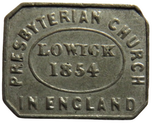 Load image into Gallery viewer, 1854 Lowick Presbyterian Church In England Communion Token
