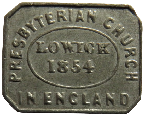 1854 Lowick Presbyterian Church In England Communion Token