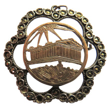 Load image into Gallery viewer, Antique Silver, Marcasite &amp; Gold Front Pendant / Broch Acropolis of Athens
