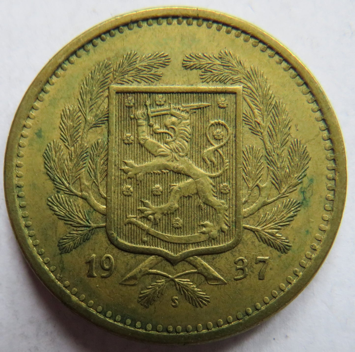 1937 Finland 20 Markkaa Coin