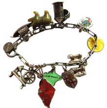 Load image into Gallery viewer, Vintage Silver Charm Bracelet With 11 Charms
