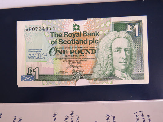 1992 The Royal Bank of Scotland £1 Banknote European Summit Edinburgh