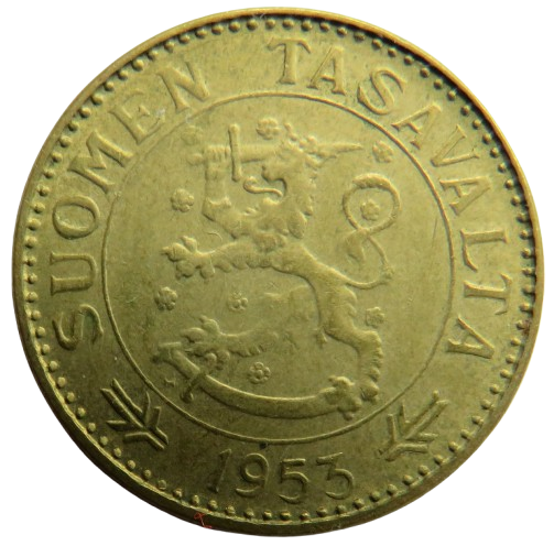 1953 Finland 50 Markkaa Coin