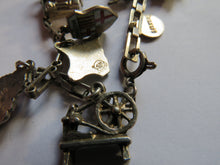 Load image into Gallery viewer, Vintage Silver Charm Bracelet With 11 Charms
