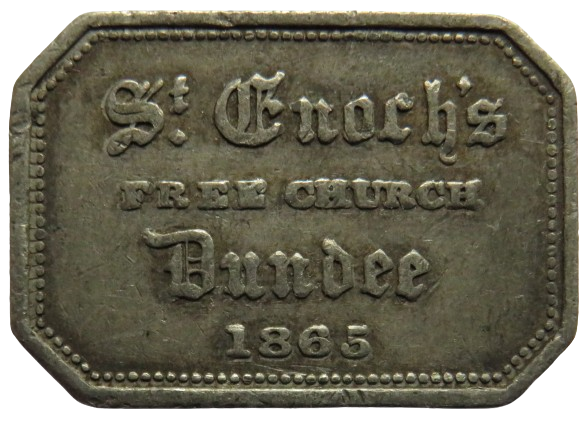 1865 St Enoch's Free Church Dundee Communion Token