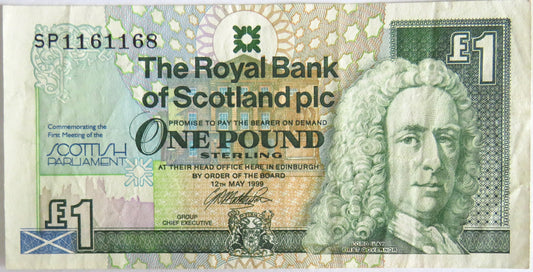 1999 The Royal Bank of Scotland £1 Banknote Scottish Parliament