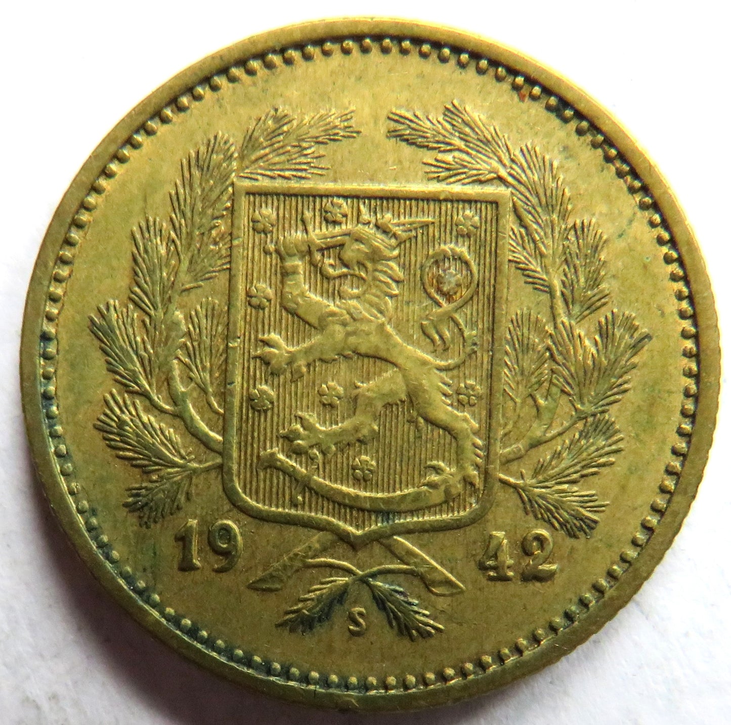 1942 Finland 5 Markkaa Coin