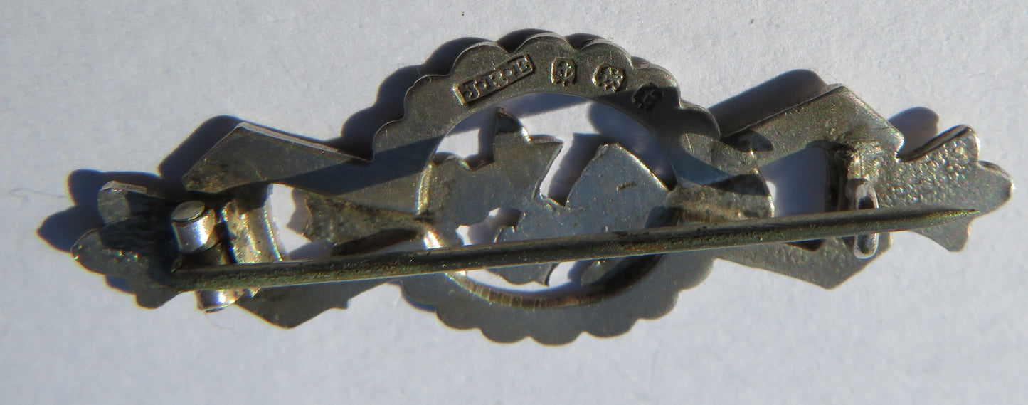 Antique Sterling Silver Floral Brooch Hallmarked Birmingham 1918
