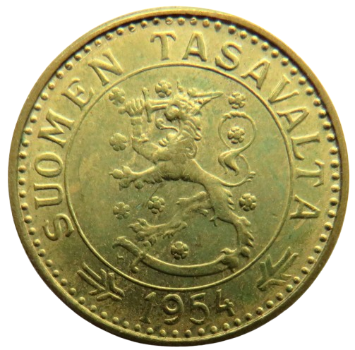 1954 Finland 20 Markkaa Coin