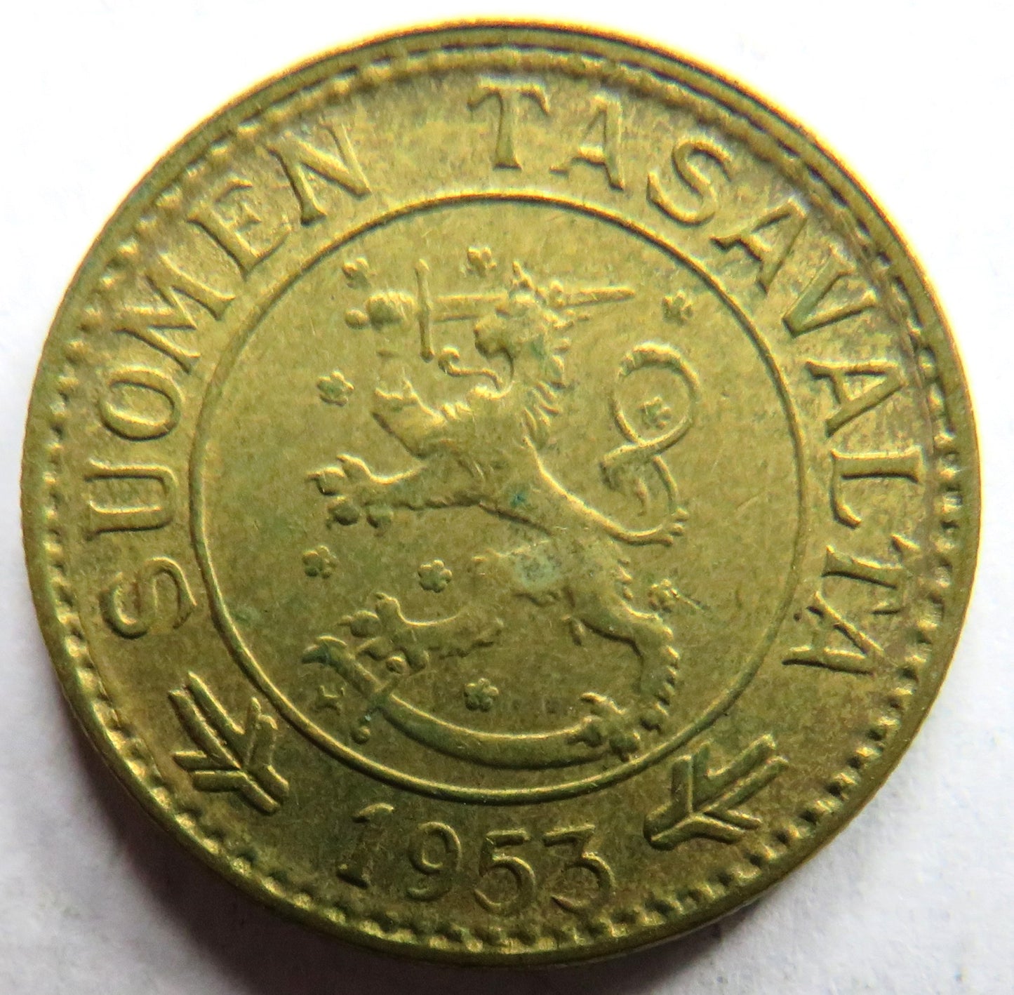 1953 Finland 10 Markkaa Coin