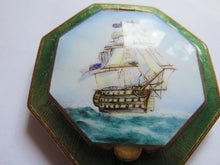 Load image into Gallery viewer, Antique Enamelled Powder Compact With Image of Ship
