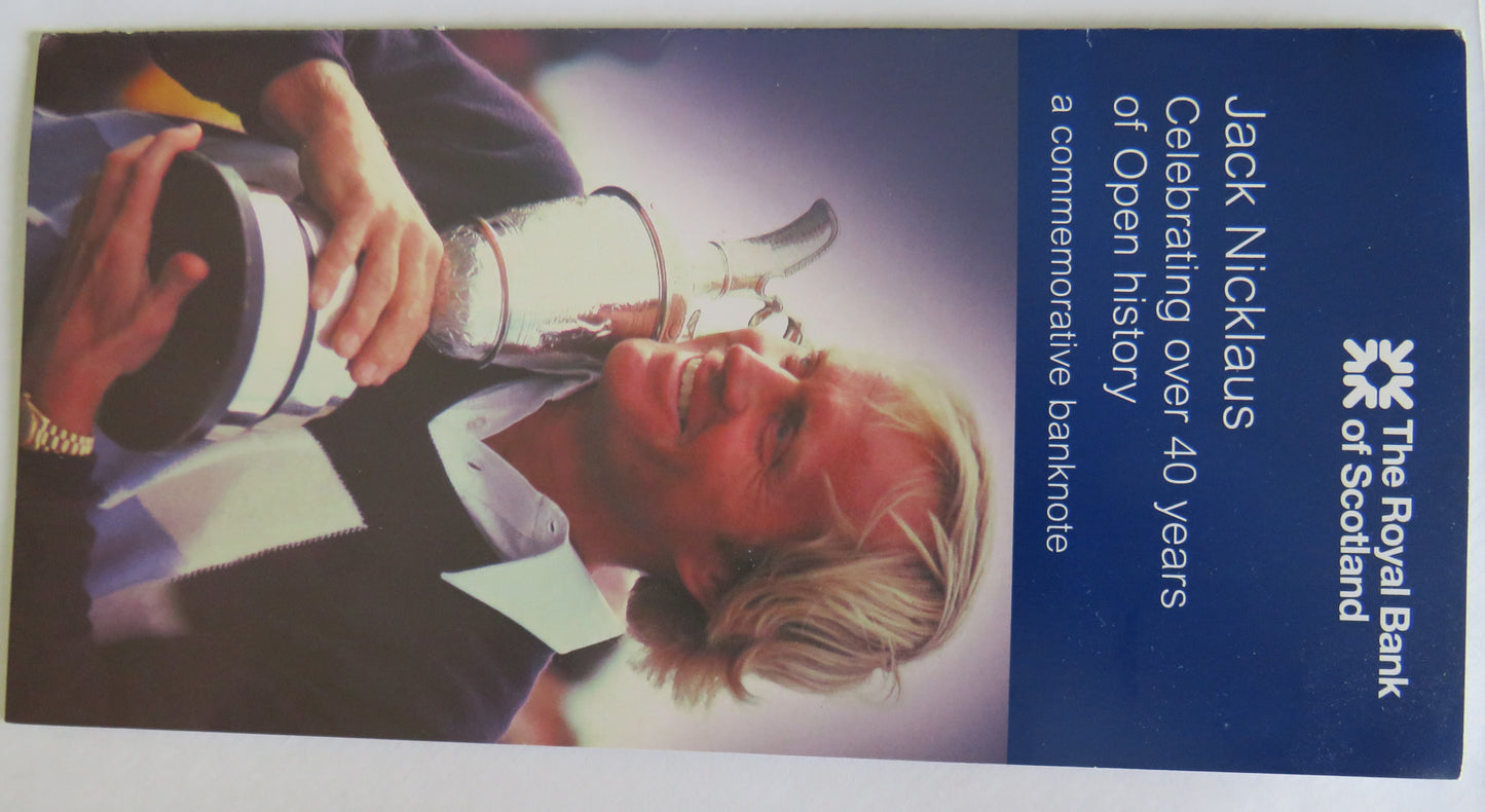 2005 The Royal Bank of Scotland £5 Five Pound Banknote Jack Nicklaus In Pack