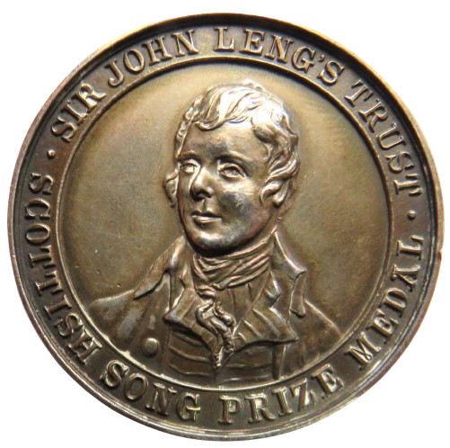 1918 Dundee Public School Sterling Silver Medal Scottish Song Prize Sir John Leng's