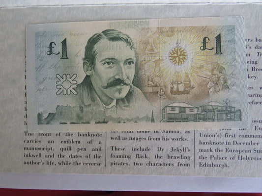 1994 The Royal Bank of Scotland Plc £1 One Pound Note Robert Louis Stevenson