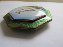 Load image into Gallery viewer, Antique Enamelled Powder Compact With Image of Ship
