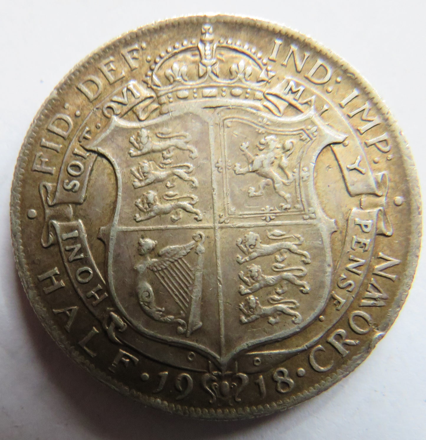 1918 King George V Silver Halfcrown Coin - Great Britain