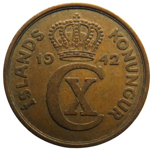 1942 Iceland 5 Aurar Coin