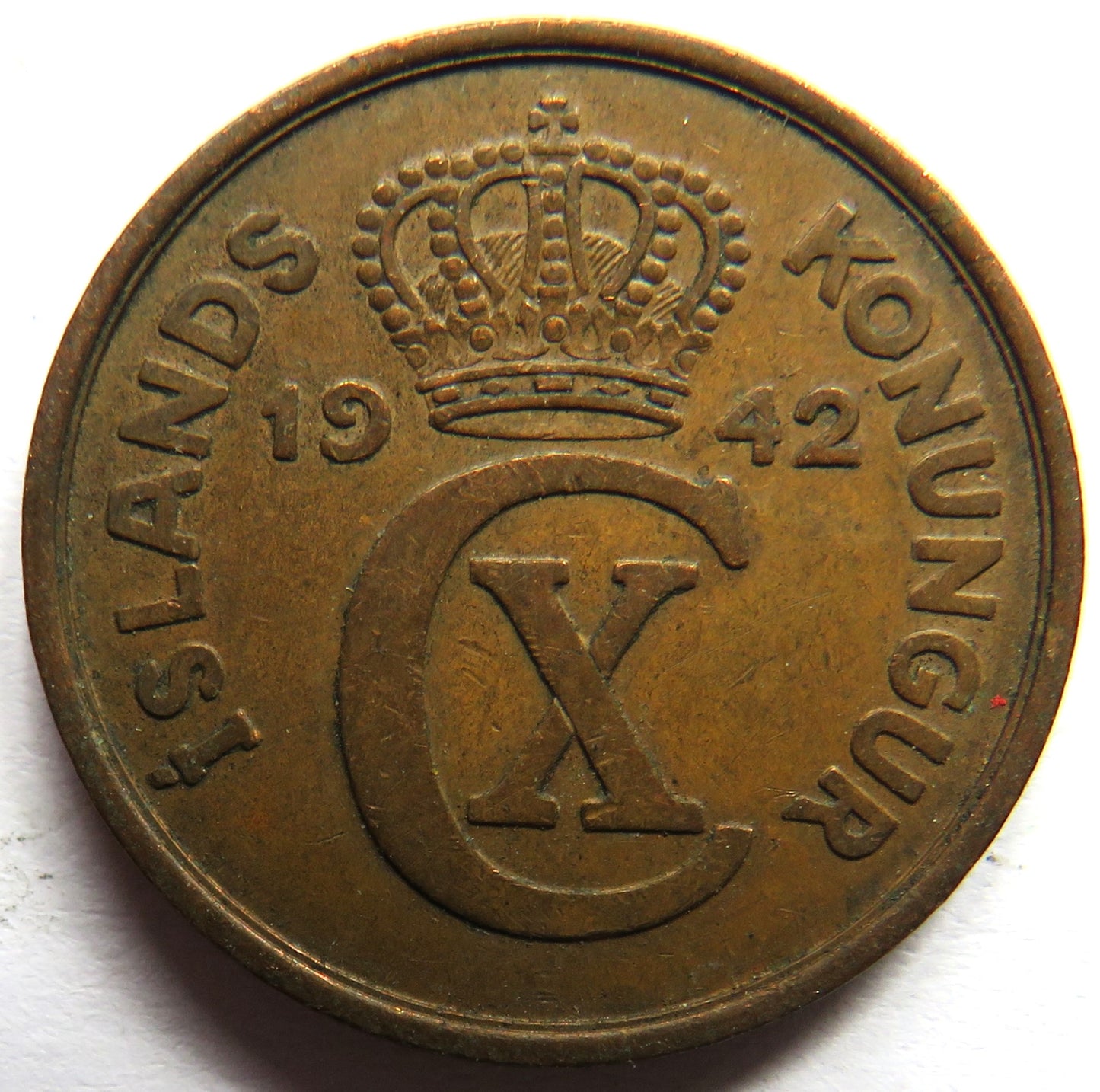 1942 Iceland 5 Aurar Coin