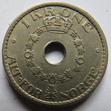 Load image into Gallery viewer, 1950 Norway One Krone Coin
