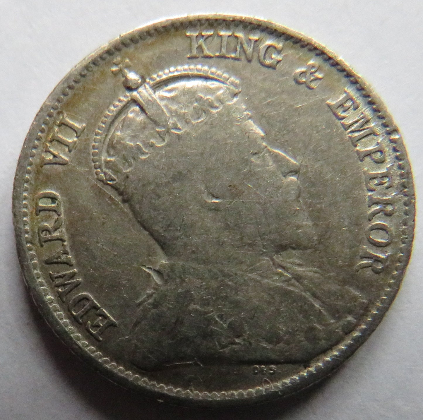 1903 King Edward VII Hong Kong Silver 10 Cents Coin