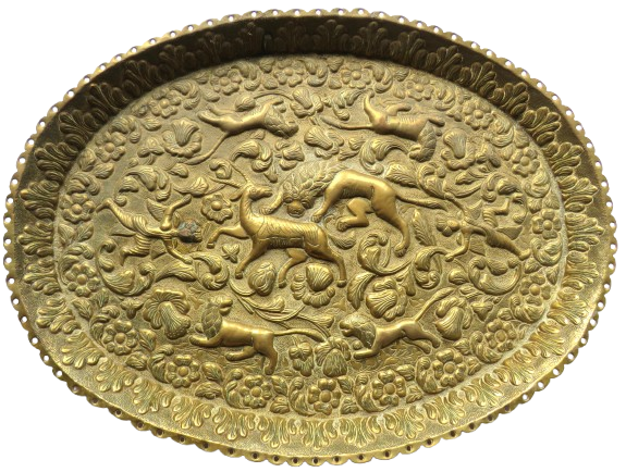 Antique Middle Eastern / African Decorative Brass Serving Plate / Tray