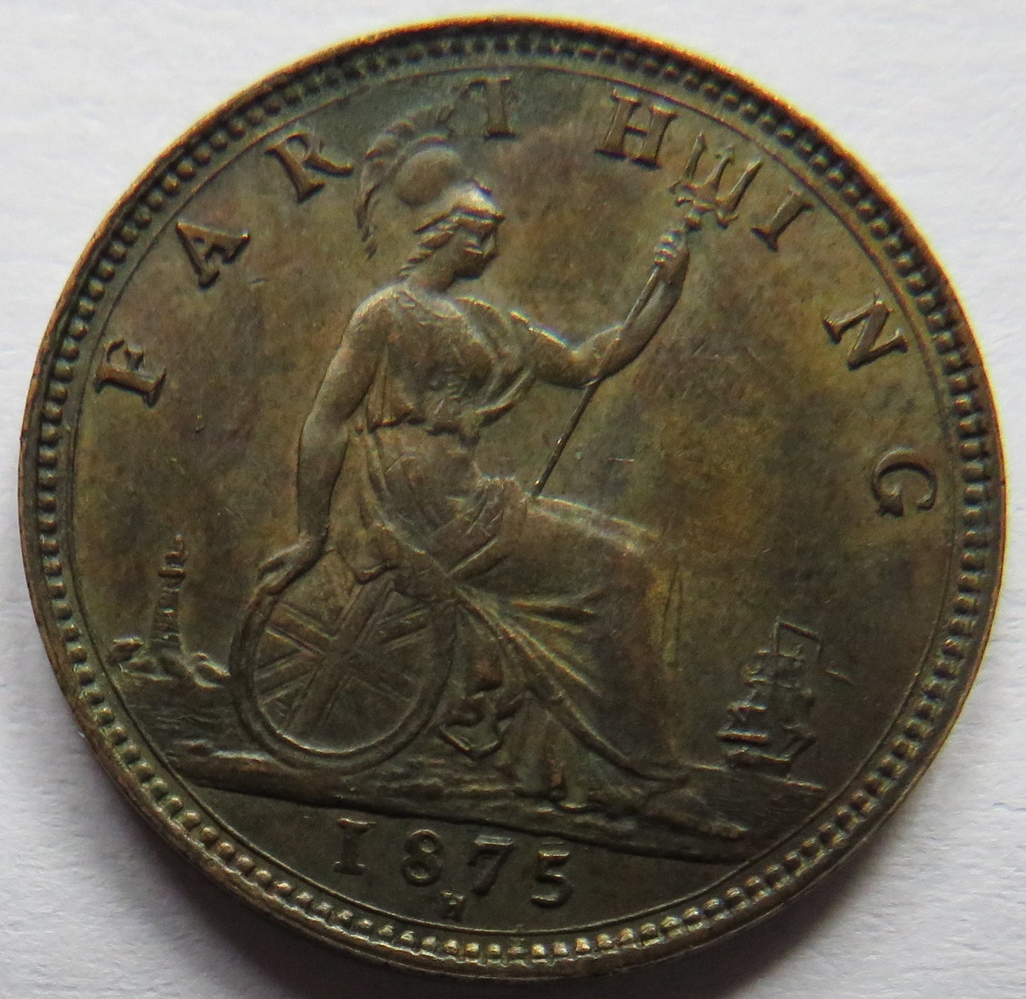 1875-H Queen Victoria Bun Head Farthing Coin In Better Grade