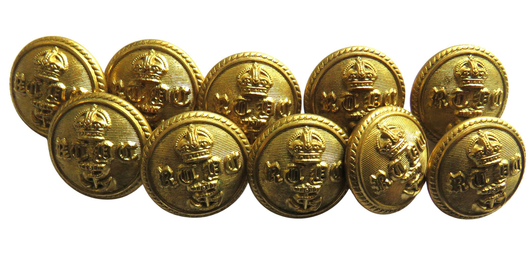 Antique Set of 10 Buttons Of Royal Navy Yacht Club By Firmin & Sons.