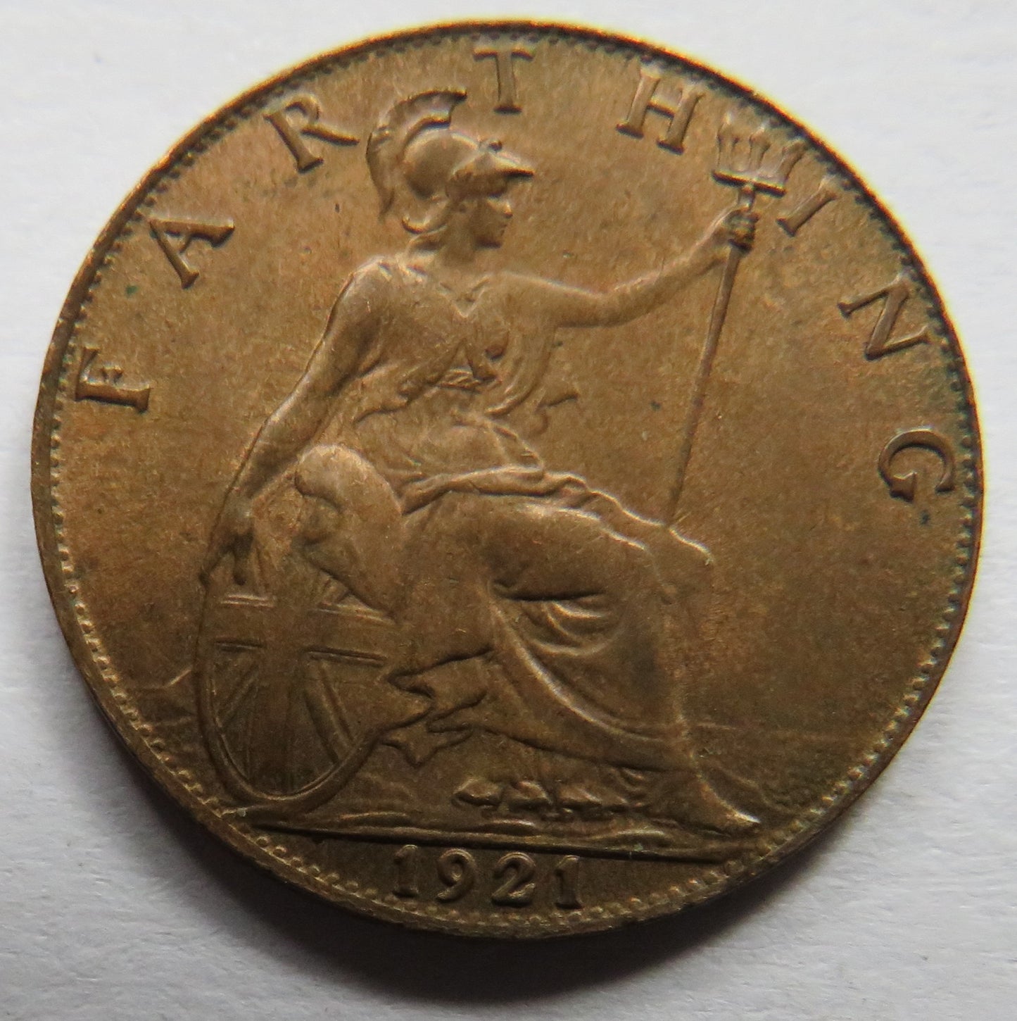 1921 King George V Farthing Coin In High Grade - Great Britain