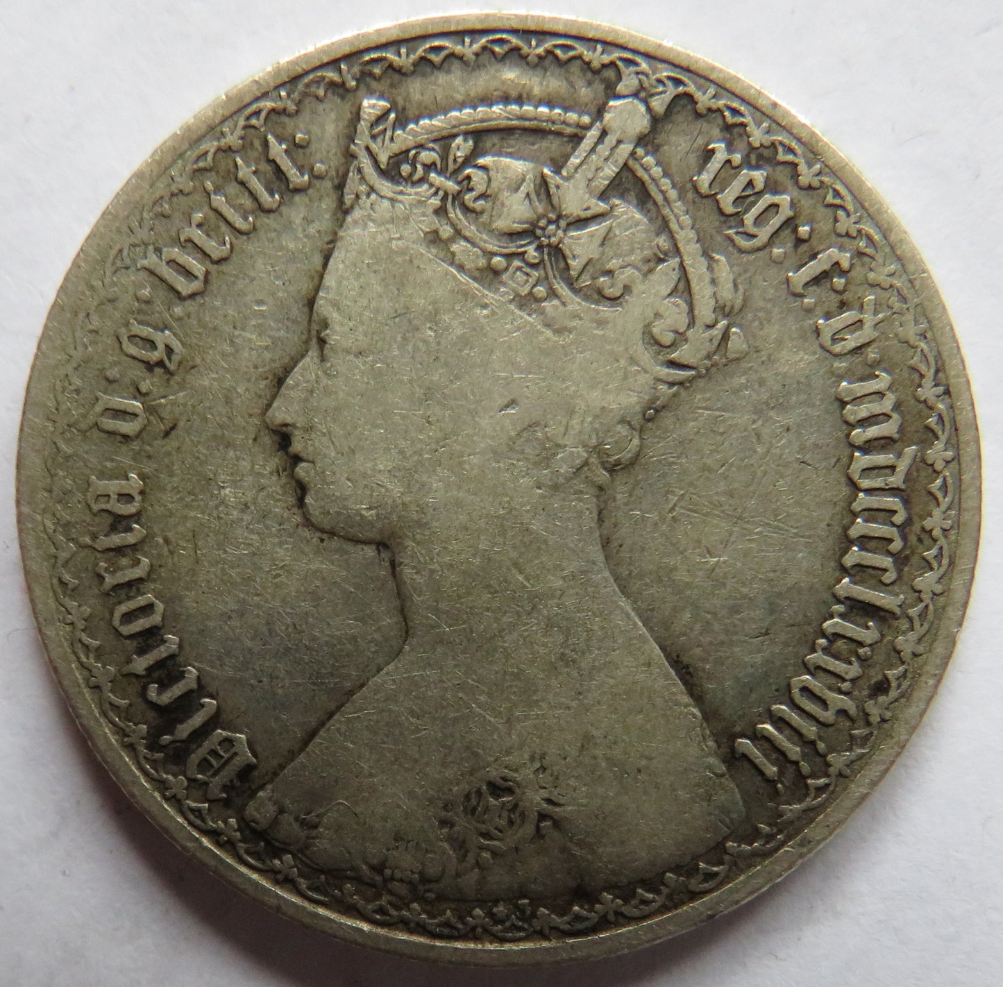 1878 Queen Victoria Silver Gothic Florin Coin