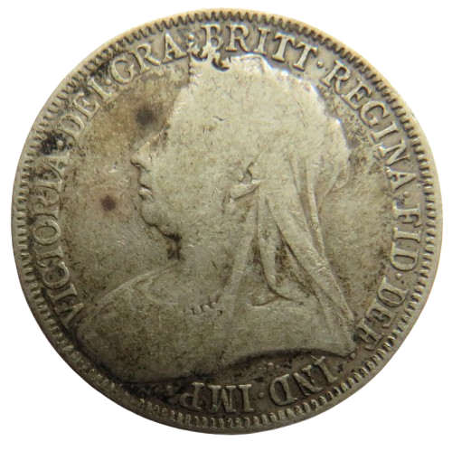 1893 Queen Victoria Silver Florin / Two Shillings Coin