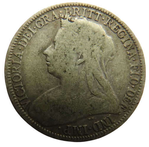 1900 Queen Victoria Silver Florin / Two Shillings Coin
