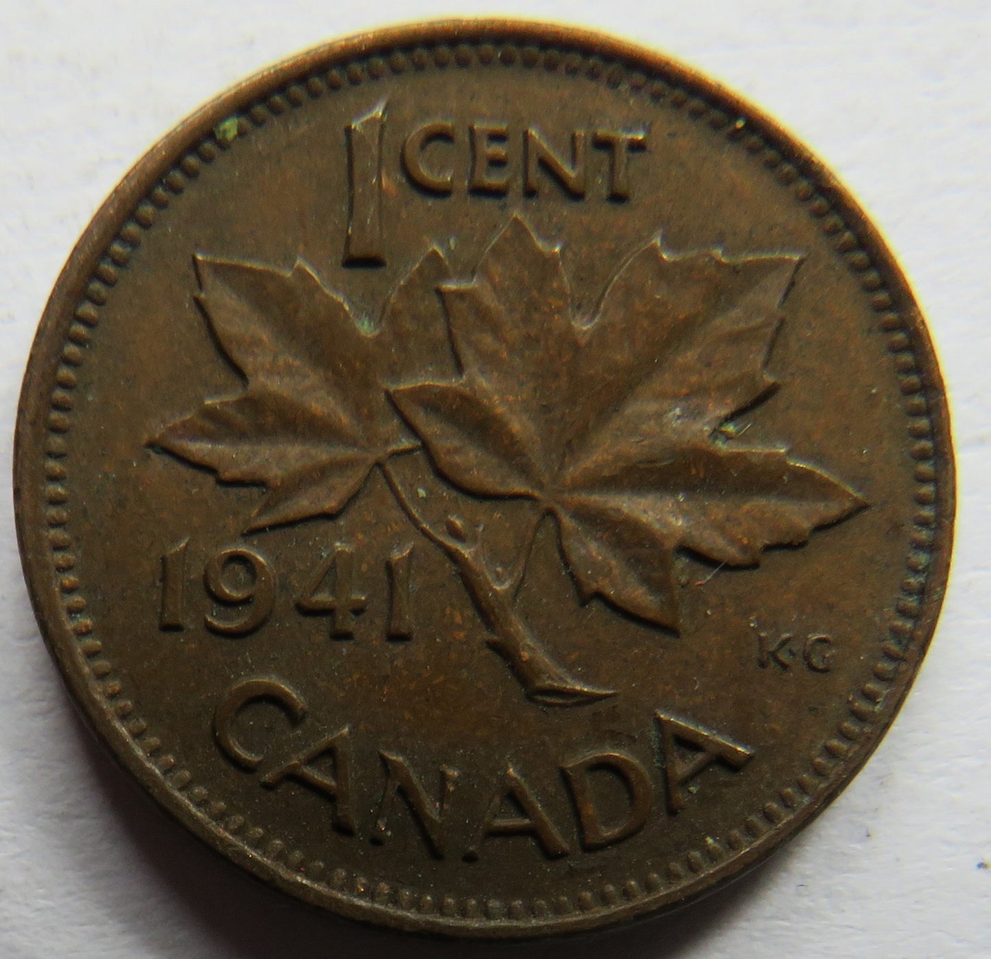 1941 King George VI Canada One Cent Coin