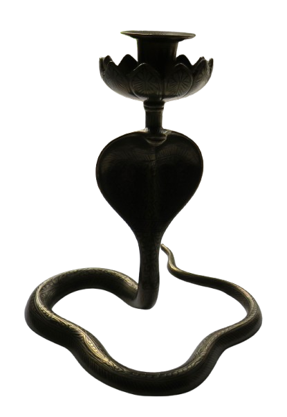 Vintage Indian Brass Cobra Candle Holder