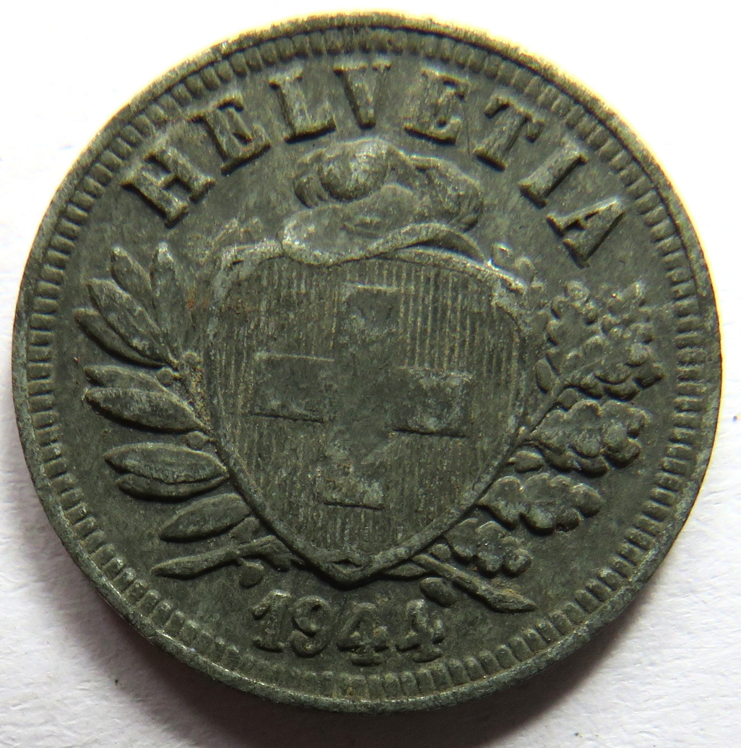 1944 Switzerland 2 Rappen Coin