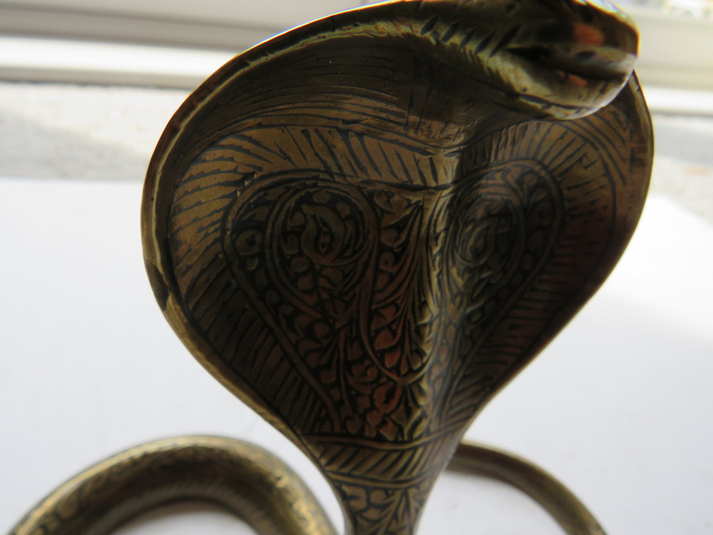 Vintage Indian Brass Cobra Candle Holder