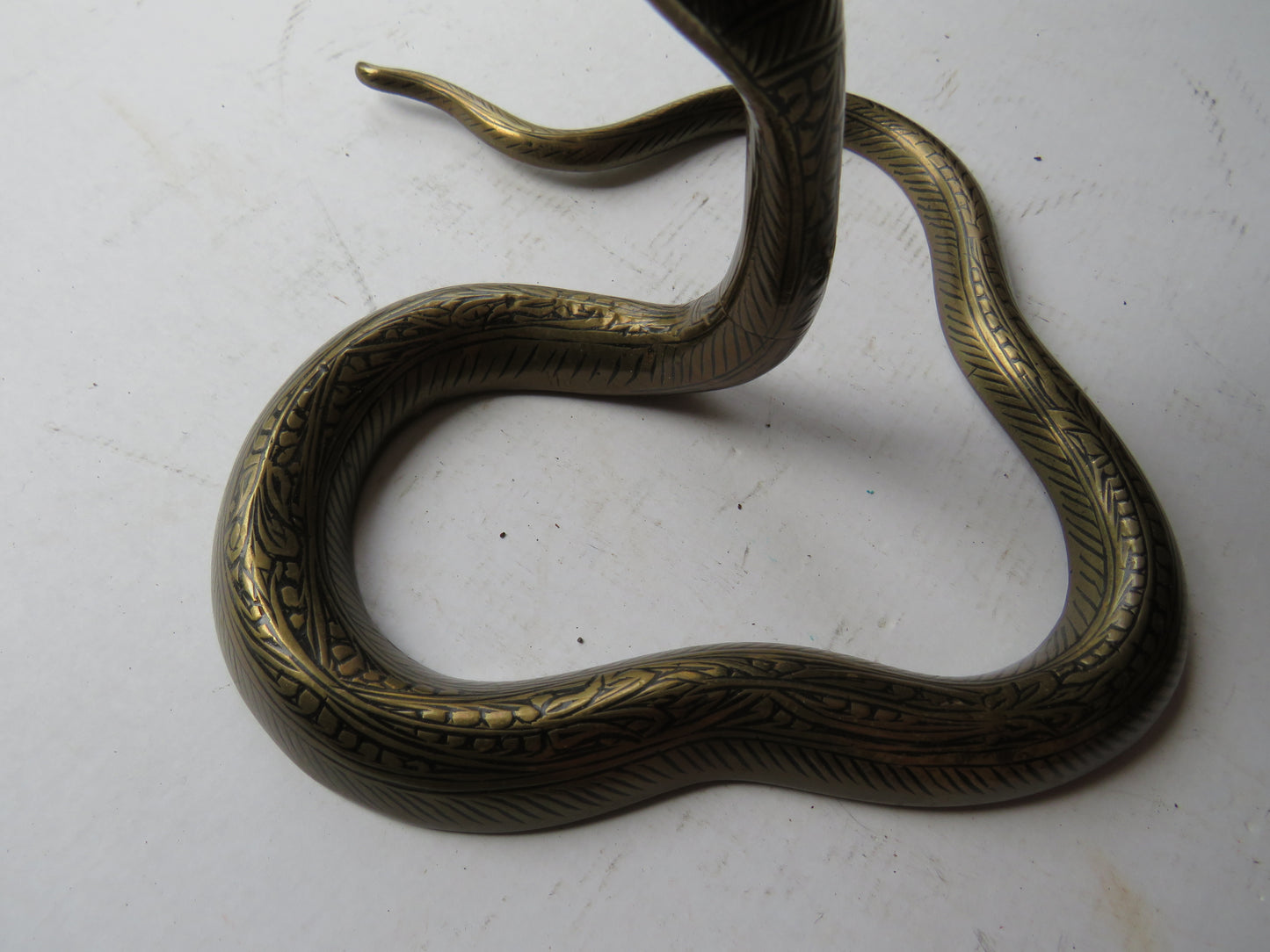 Vintage Indian Brass Cobra Candle Holder