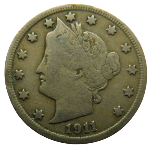 1911 USA Liberty Head Nickel / 5 Cents Coin