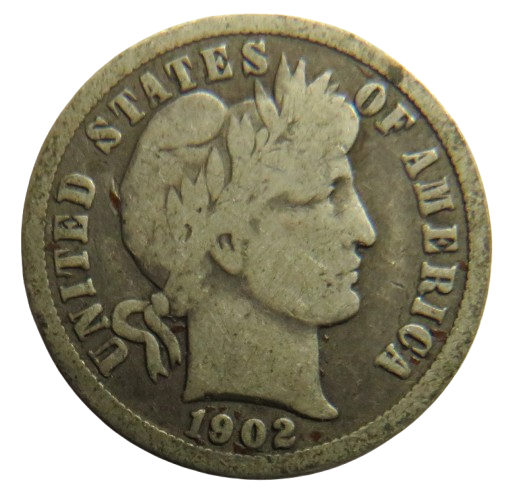 1902-O USA Silver Barber Dime Coin