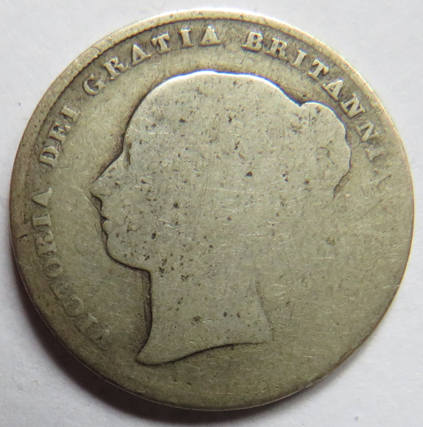 1839 Queen Victoria Young Head Silver Shilling Coin - Great Britain
