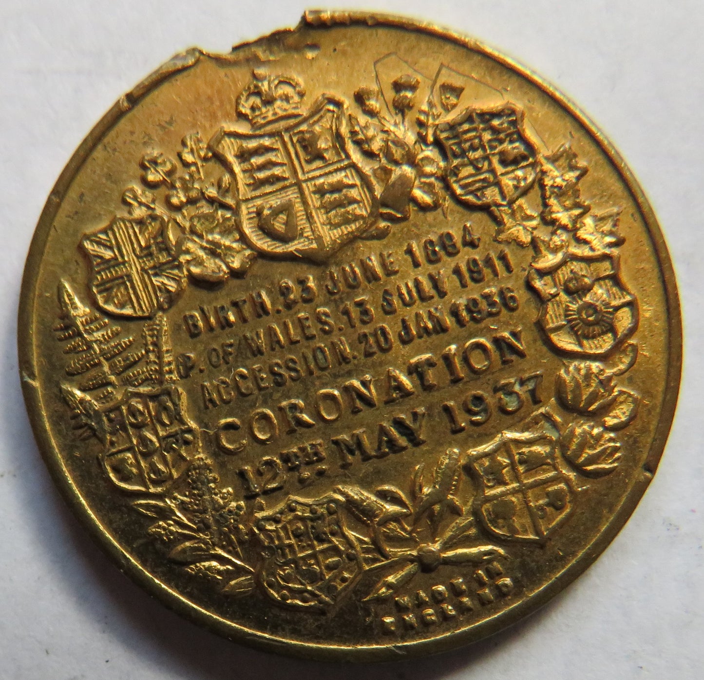 1937 King Edward VIII Coronation Commemorative Medal